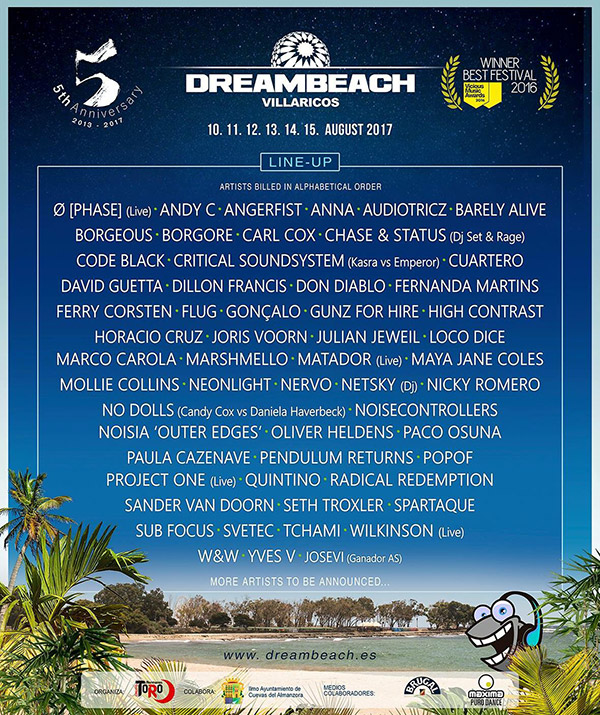 Dreambeach line up 2017
