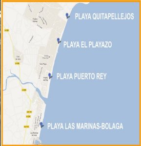 Mapa de las playas de Vera